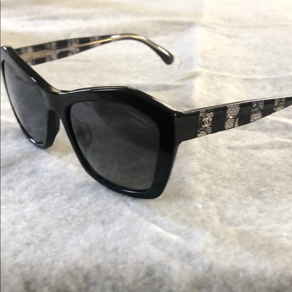 Authentic Chanel Sunglasses w Lace Effect